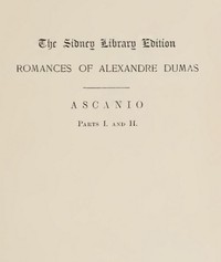Ascanio — Alexandre Dumas cover