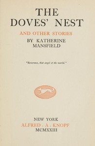 The Doves' Nest, and Other Stories — Katherine Mansfield cover