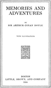 Memories and Adventures — Arthur Conan Doyle cover