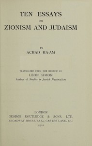 Ten Essays on Zionism and Judaism cover