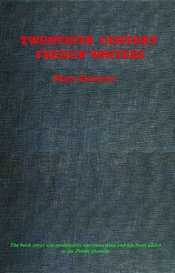 Twentieth Century French Writers: Reviews and Reminiscences — A. Mary F. (Agnes Mary Frances) Robinson cover