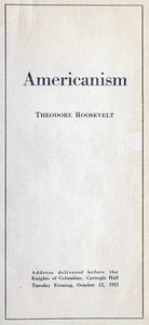 Americanism — Theodore Roosevelt cover