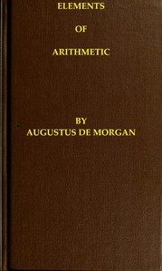 Elements of arithmetic — Augustus De Morgan cover
