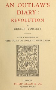 An outlaw's diary: revolution — Cécile Tormay cover