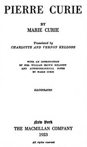 Pierre Curie — Marie Curie cover