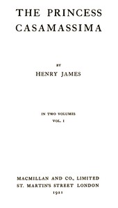 The Princess Casamassima (Volume 1 of 2) — Henry James cover