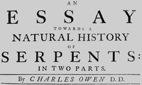 An essay towards a natural history of serpents — Charles Owen cover
