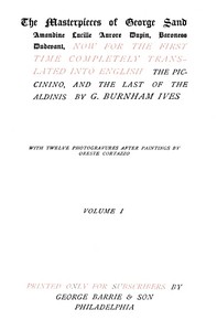 The Piccinino, Volume 1 (of 2) — George Sand cover