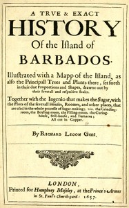 A true & exact history of the island of Barbados — Richard Ligon cover