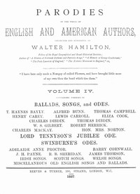 Parodies of the works of English & American authors, vol. IV — Anonymous cover