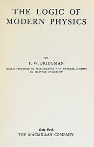 The logic of modern physics cover