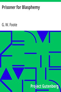 Prisoner for Blasphemy — G. W. (George William) Foote cover