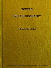 Modern English biography, volume 2 (of 4), I-Q — Frederic Boase cover