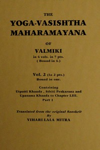 The Yoga-Vasishtha Maharamayana of Valmiki, Vol. 2 (of 4), Part 1 (of 2) — Valmiki cover
