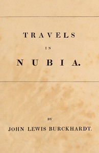 Travels in Nubia — John Lewis Burckhardt cover