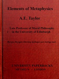 Elements of metaphysics cover
