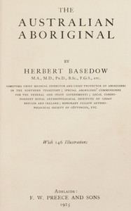The Australian aboriginal — Herbert Basedow cover