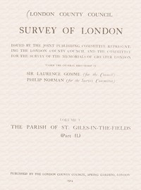 Survey of London, Volume 05 (of 14), the parish of St. Giles-in-the-Fields, part 2 — George Laurence Gomme cover