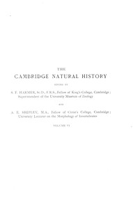The Cambridge natural history, Vol. 06 (of 10) — David Sharp cover
