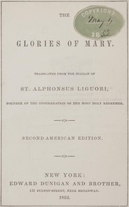 The glories of Mary — Alfonso Maria de', Saint Liguori cover