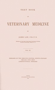 Text book of veterinary medicine, Volume 3 (of 5) — James Law cover