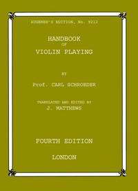 Handbook of violin playing — Carl Schroeder cover