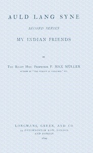 Auld lang syne. Second series : $b My Indian friends cover