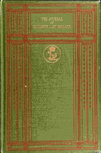 The journal of Elizabeth Lady Holland (1791-1811) Volume 1 (of 2) — Elizabeth Vassall Fox, Lady Holland cover