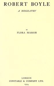 Robert Boyle : $b A biography — Flora Masson cover