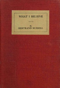 What I believe — Bertrand Russell cover