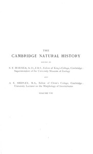 The Cambridge natural history, Vol. 08 (of 10) — Hans Gadow cover