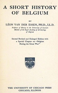 A short history of Belgium — Léon van der Essen cover