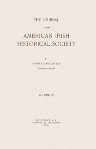 The journal of the American-Irish Historical Society, Vol. IX, 1910 — Various cover