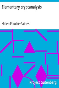 Elementary cryptanalysis — Helen Fouché Gaines cover