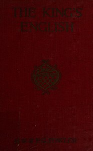 The King's English — F. G. (Francis George) Fowler cover