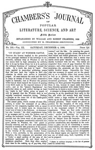 Chambers's Journal of Popular Literature, Science, and Art, fifth series, no. 153, vol. III, December 4, 1886 — Various cover