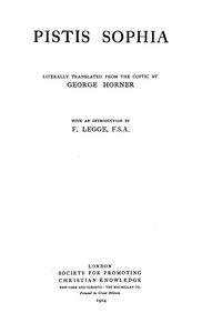 Pistis Sophia cover