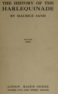 The history of the harlequinade, volume 2 (of 2) — Maurice Sand cover