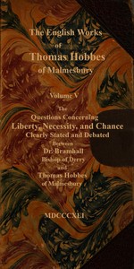 The English works of Thomas Hobbes of Malmesbury, Volume 05 (of 11) — Thomas Hobbes cover