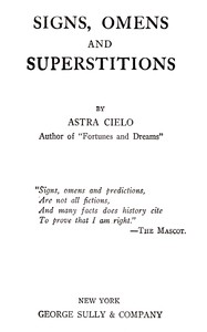 Signs, omens and superstitions — Astra Cielo cover