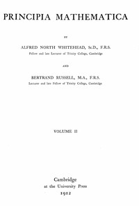 Principia mathematica, vol. 2 (of 3) — Bertrand Russell cover