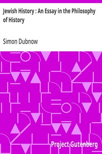 Jewish History : An Essay in the Philosophy of History cover