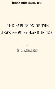 The expulsion of the Jews from England in 1290 cover