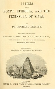 Letters from Egypt, Ethiopia, and the peninsula of Sinai — Richard Lepsius cover