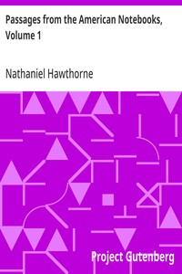 Passages from the American Notebooks, Volume 1 — Nathaniel Hawthorne cover
