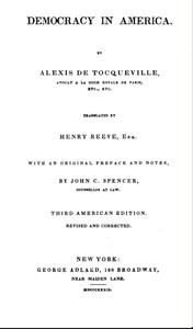 Democracy in America — Volume 1 — Alexis de Tocqueville cover