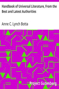 Handbook of Universal Literature, From the Best and Latest Authorities — Anne C. Lynch (Anne Charlotte Lynch) Botta cover