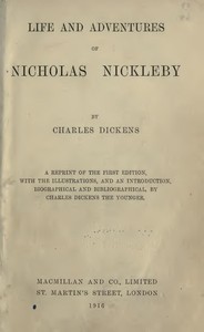 Nicholas Nickleby — Charles Dickens cover