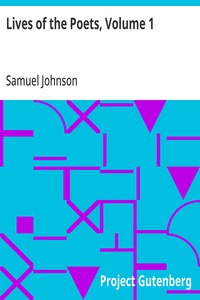 Lives of the Poets, Volume 1 — Samuel Johnson cover