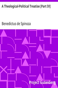 A Theological-Political Treatise [Part IV] — Benedictus de Spinoza cover